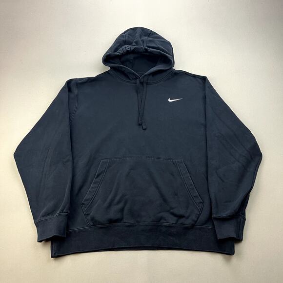 Nike Hoodie Sweatshirt Mens Large Black Pullover Swoosh Logo Sportswear Athletic - Picture 1 of 10
